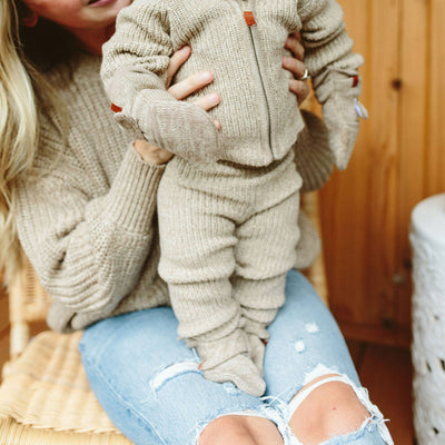 Baby/Kids Organic Cotton Knit Pants - Pecan