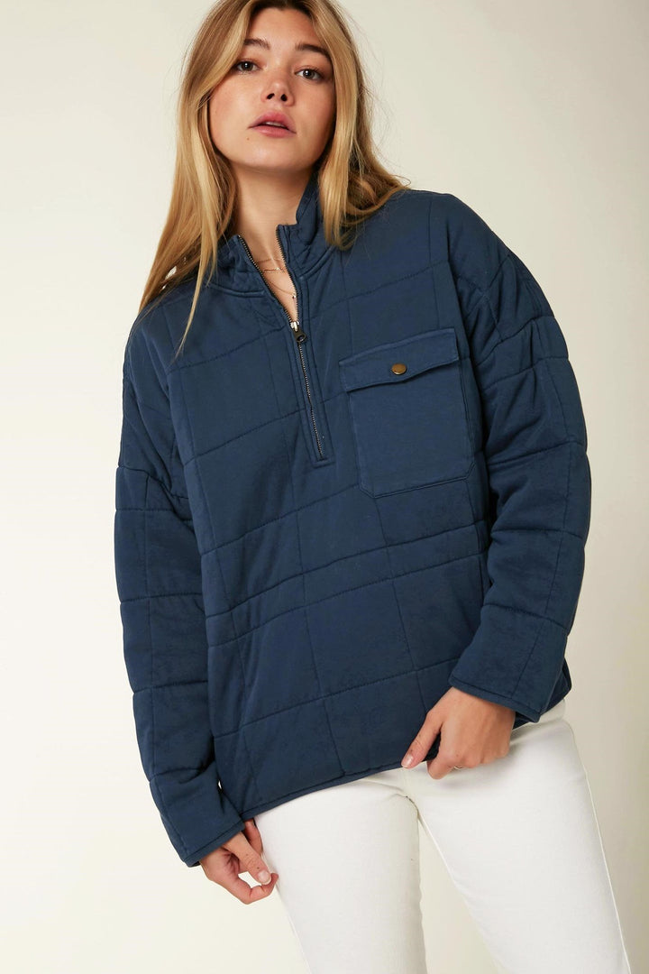 O'NEILL Ladies Mabel Quilted Pullover - Slate