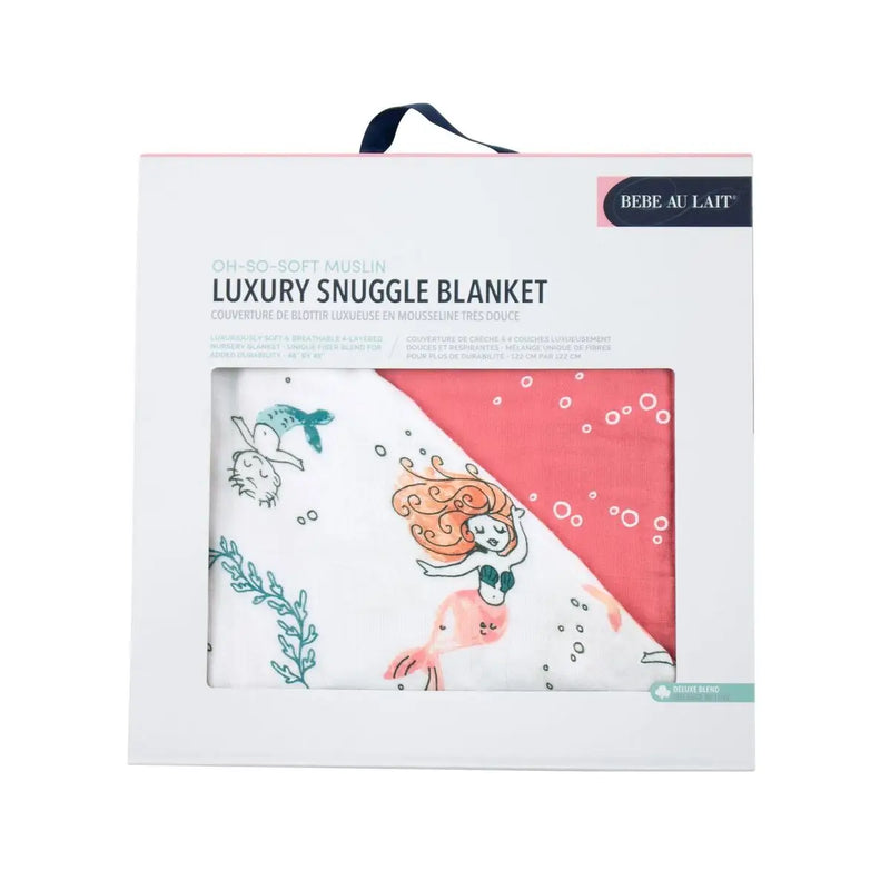 Mermaid + Bubbles Oh-So-Soft Muslin Blanket | 48" x 48"