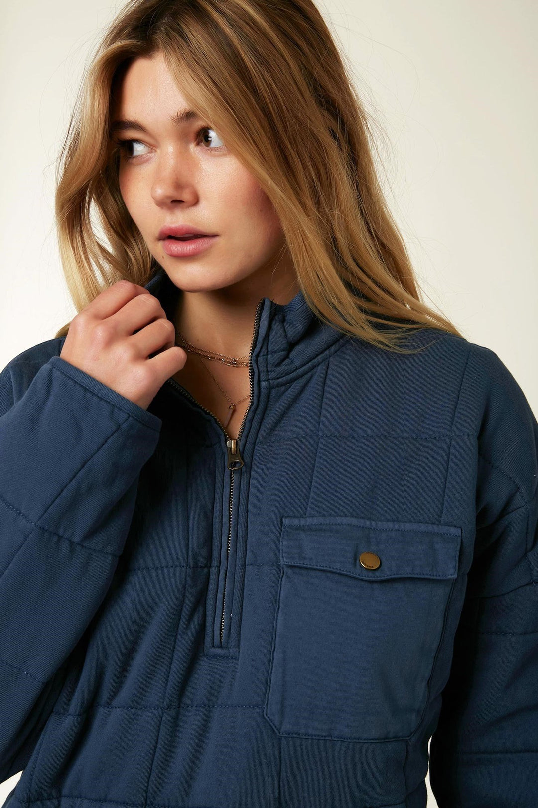 O'NEILL Ladies Mabel Quilted Pullover - Slate