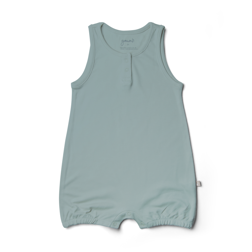 Bamboo Organic Cotton Romper - Sea Glass