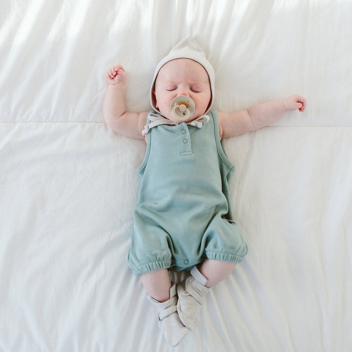 Bamboo Organic Cotton Romper - Sea Glass