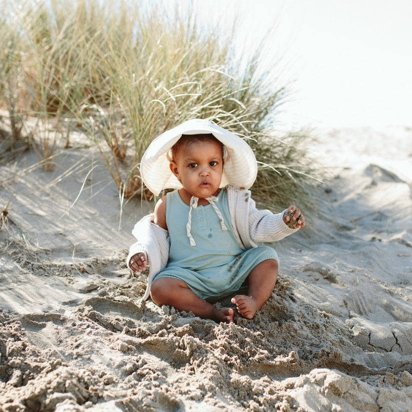 Bamboo Organic Cotton Romper - Sea Glass