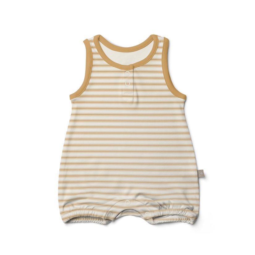 Bamboo Organic Cotton Romper - Sun Stripe