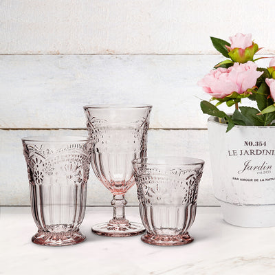 Flower Wine Glass - Pink, 6.5"