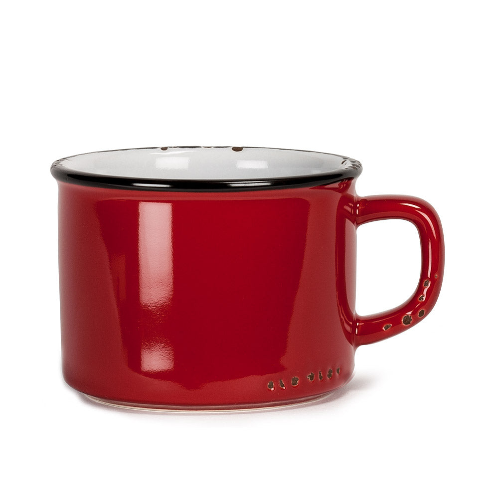 Enamel Look Cappuccino Cup - Red