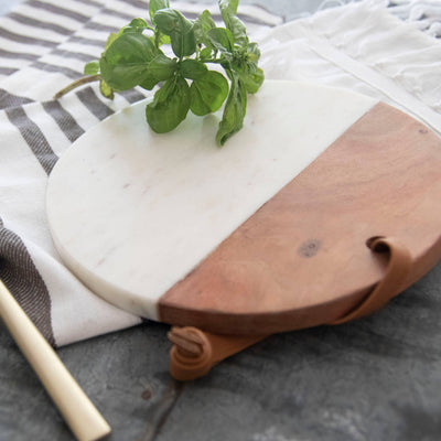 Round White Marble Cutting Board