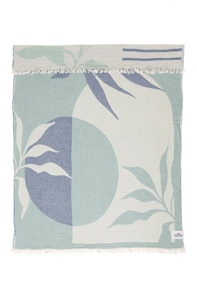 Tofino Towel | Terra Botanical Throw - Denim/Sage
