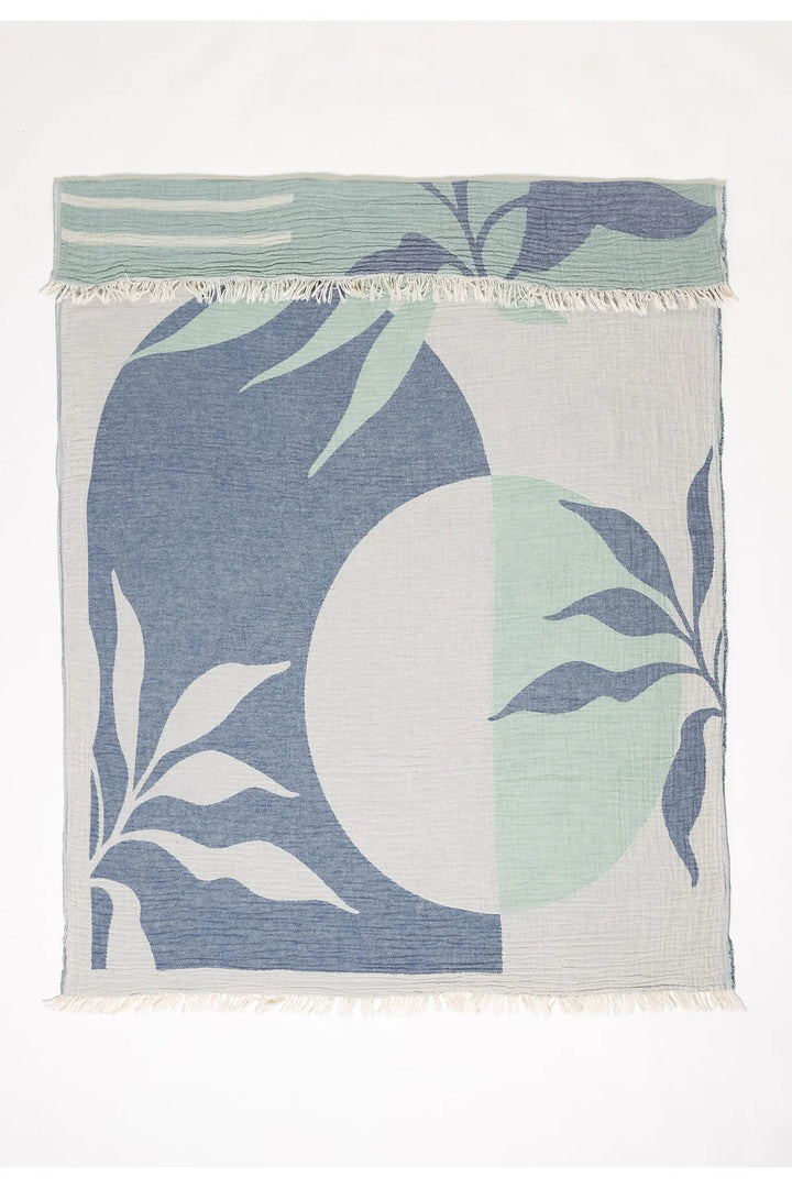 Tofino Towel | Terra Botanical Throw - Denim/Sage