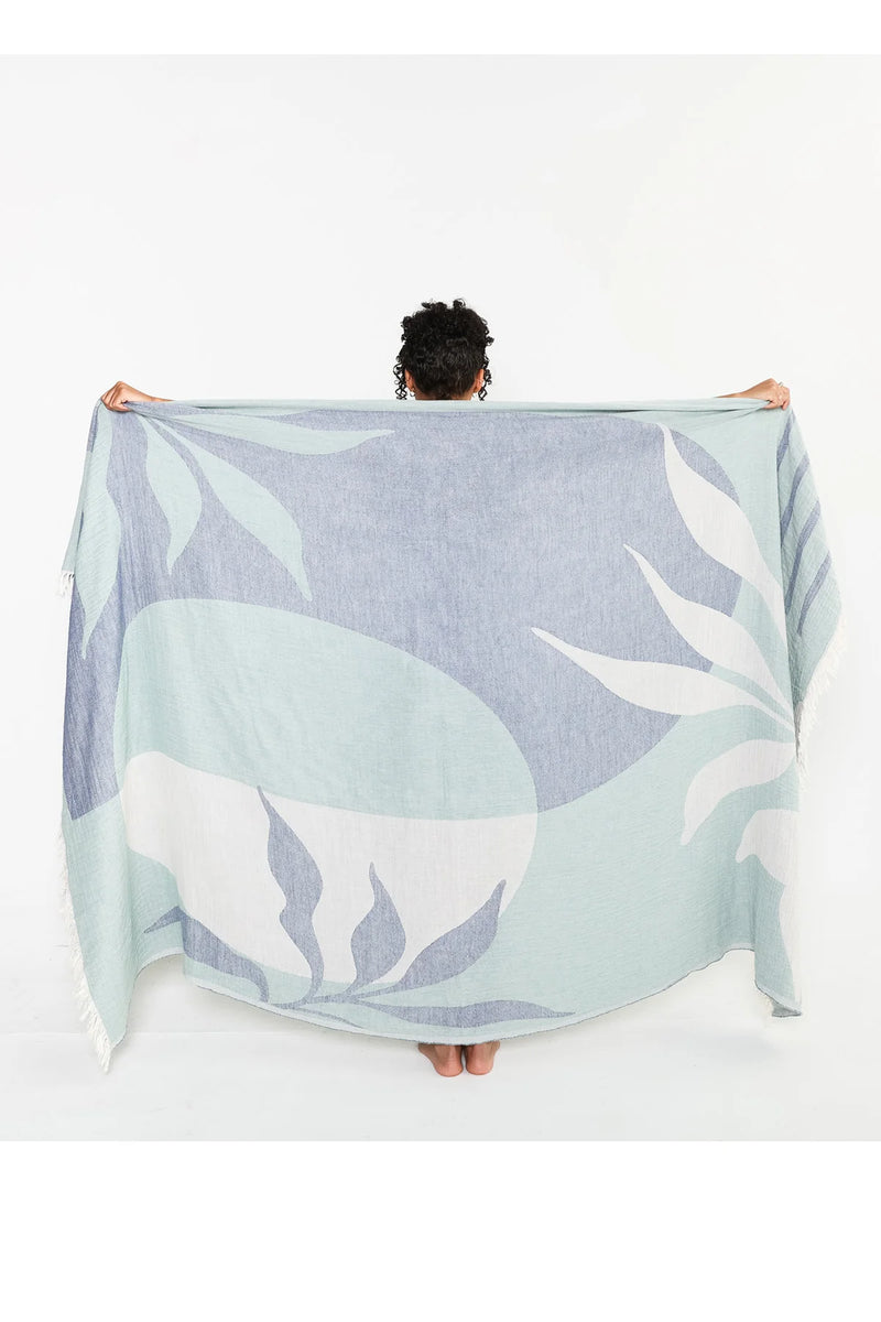 Tofino Towel | Terra Botanical Throw - Denim/Sage