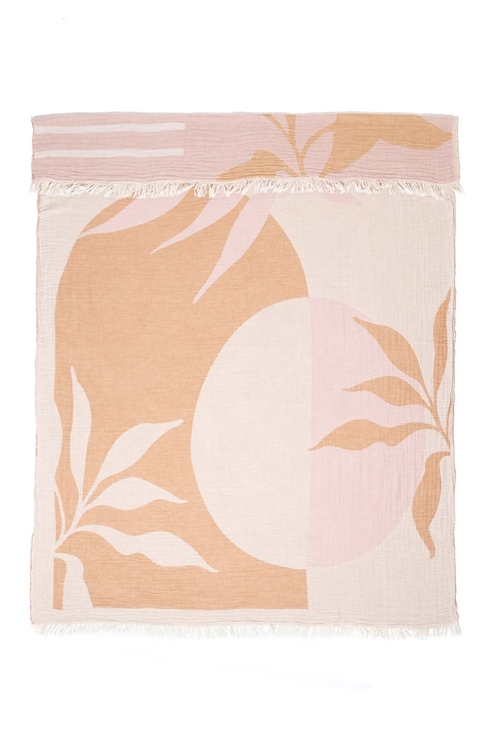 Tofino Towel | Terra Botanical Throw - Mustard/Rose Smoke