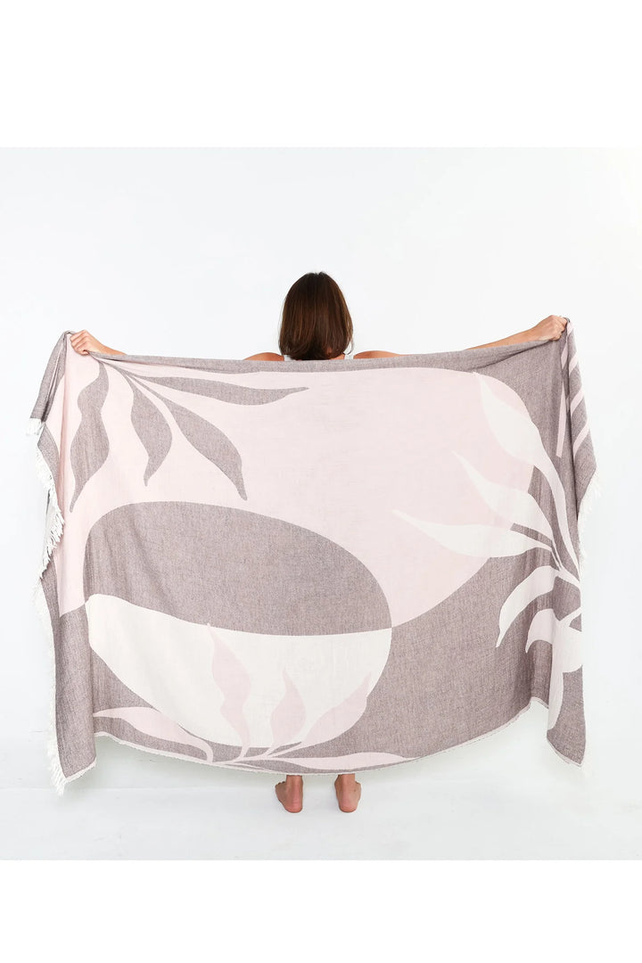 Tofino Towel | Terra Botanical Throw - Wine/Rose Smoke
