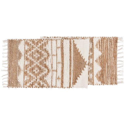 Table Runner - Jute/Cotton Villa White