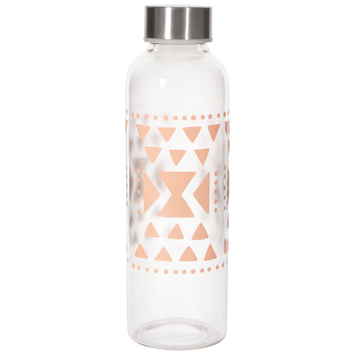 Glass Water Bottle - Sustain Pink