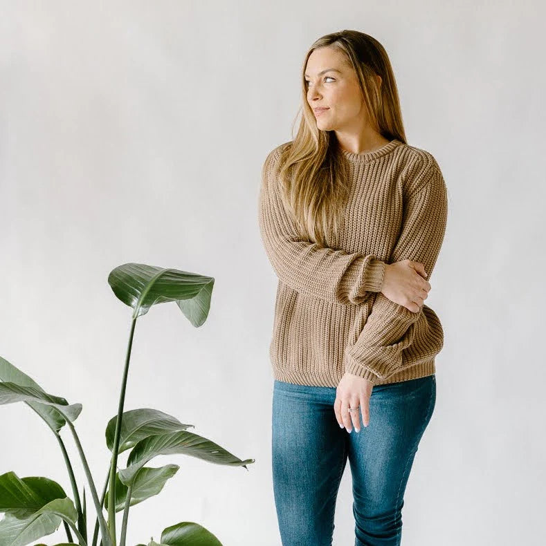 Chunky Knit Sweater | Adult | Taupe