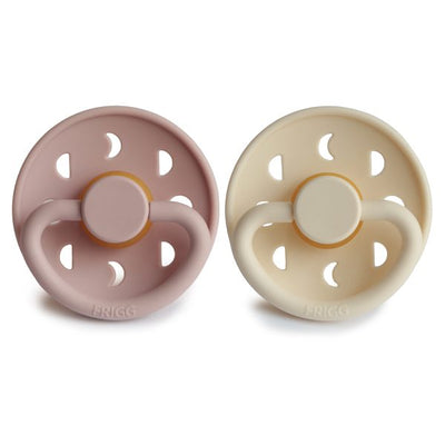 FRIGG Moon Natural Rubber Baby Pacifier (Blush/Cream) | 6-18 Months