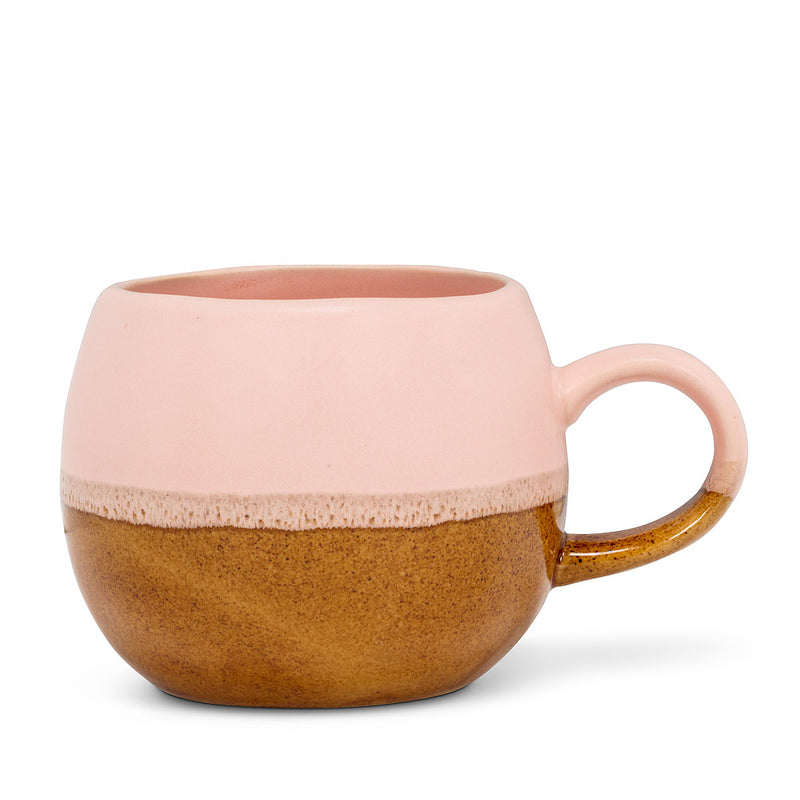 Rustic Ball Mug - Pink/Brown